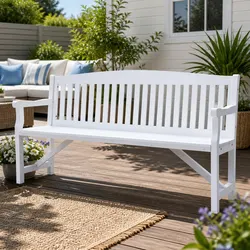5FT Brown Wooden Garden Bench - Durable and Reliable