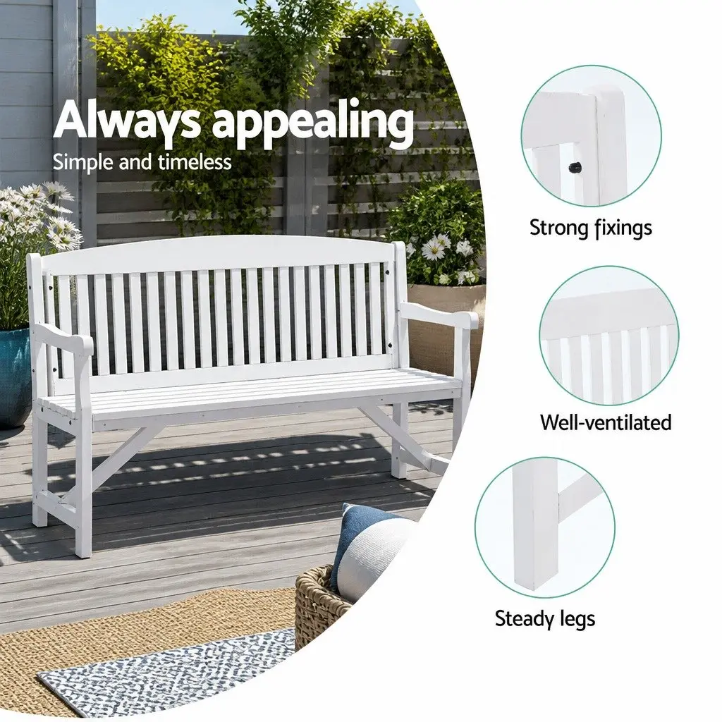 Outdoor Wooden Garden Bench 3 Seater 5FT Brown