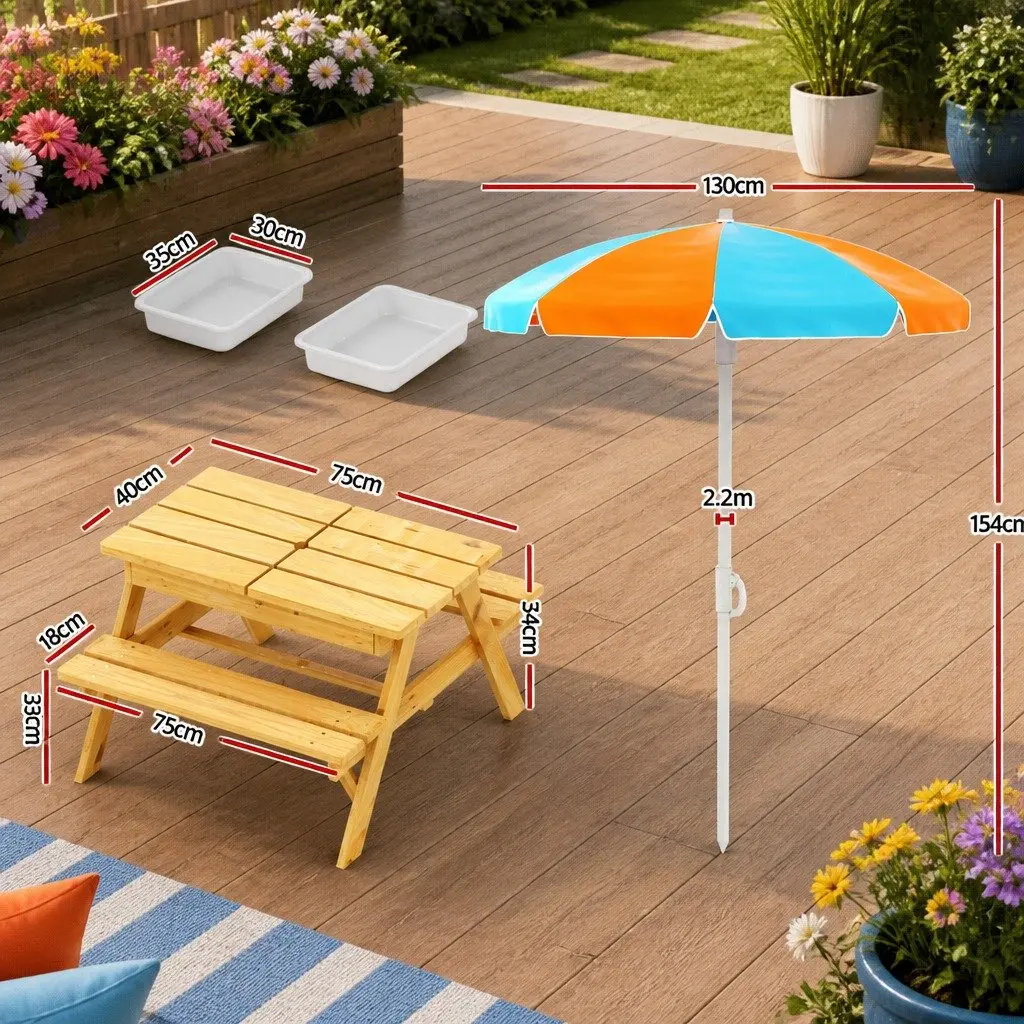 Kids Picnic Table and Bench Set for Outdoor Fun