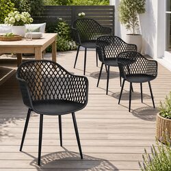 Comfortable and Practical Black Outdoor Chairs Set