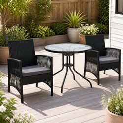 Comfortable 3 Piece Outdoor Bistro Set with Strong Build