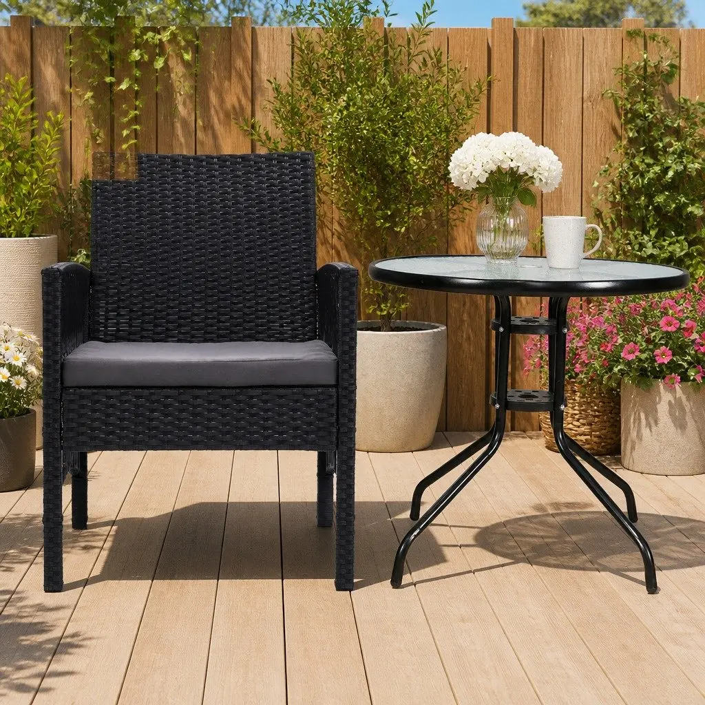 3 Piece Outdoor Bistro Set with Strong Build
