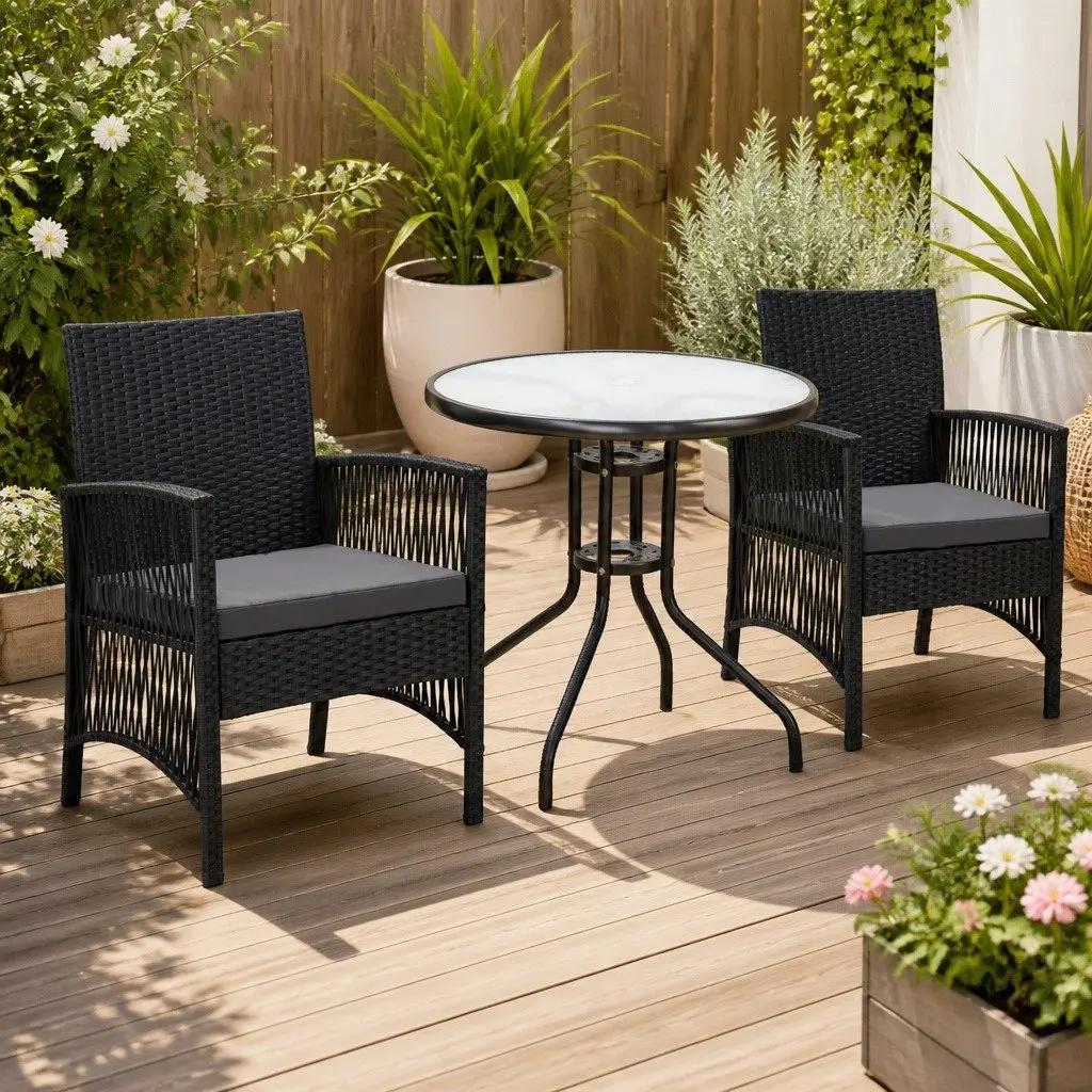 3 Piece Outdoor Bistro Set with Strong Build