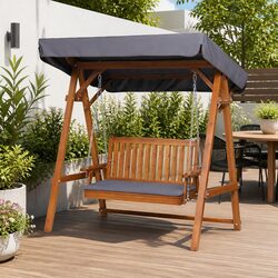 Reliable Two-Seater Swing Chair with Protective Canopy