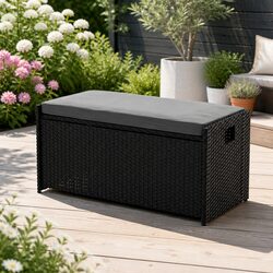 Black Outdoor Storage Bench - Comfortable and Durable