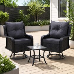 Comfortable and Practical 3-Piece Outdoor Swivel Set