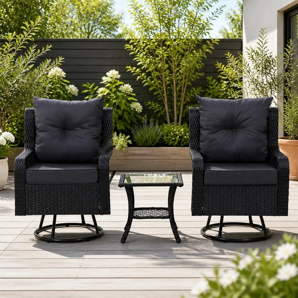 3-Piece Outdoor Swivel Set