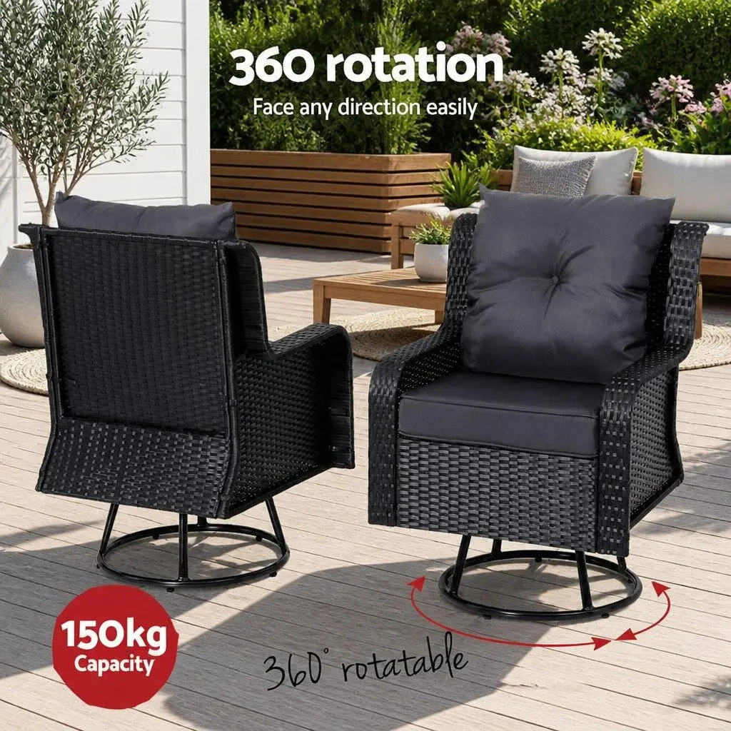3-Piece Outdoor Swivel Set