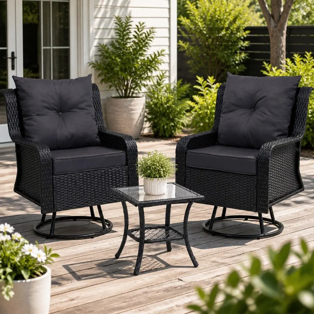 3-Piece Outdoor Swivel Set