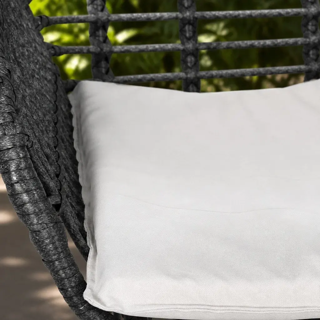 Bistro Patio Furniture Set 3 Piece Outdoor Lounge Chairs Coffee Table with Cushions Grey