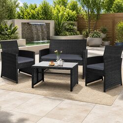 Affordable 4-Piece Outdoor Sofa Set with Cover