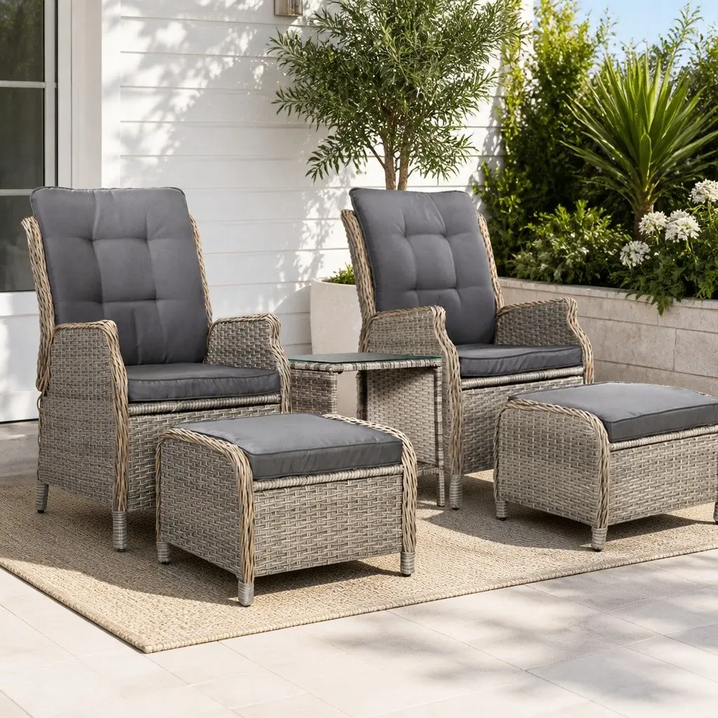 Wicker Recliner Set for Relaxation