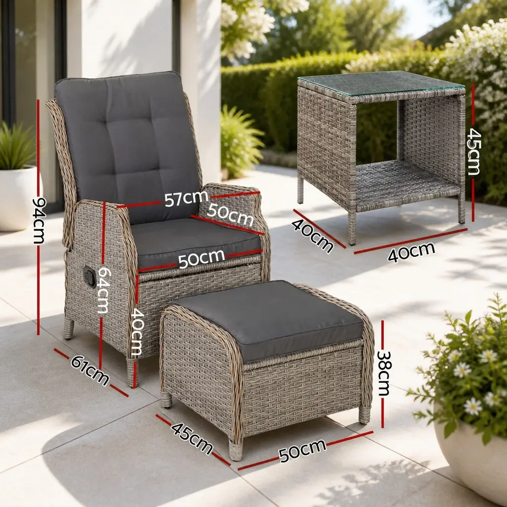Wicker Recliner Set for Relaxation