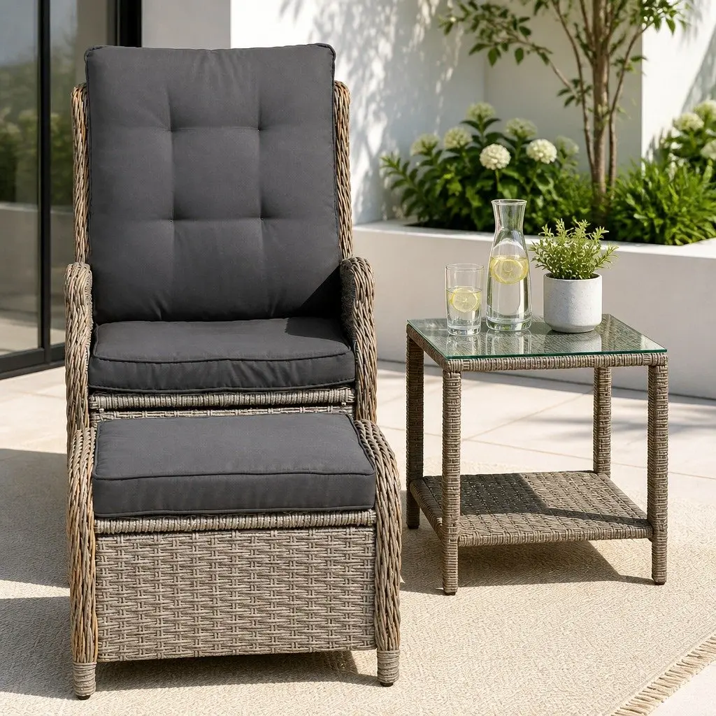Wicker Recliner Set for Relaxation