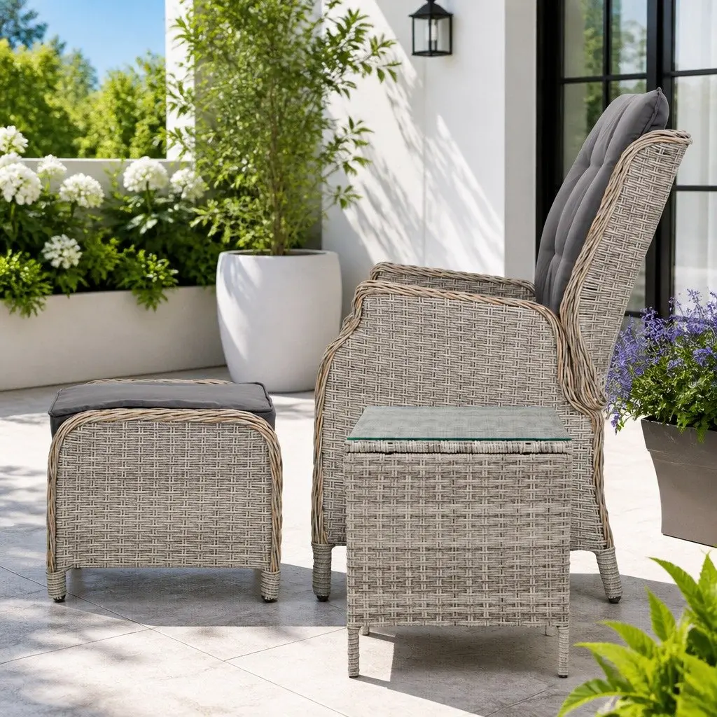 Wicker Recliner Set for Relaxation