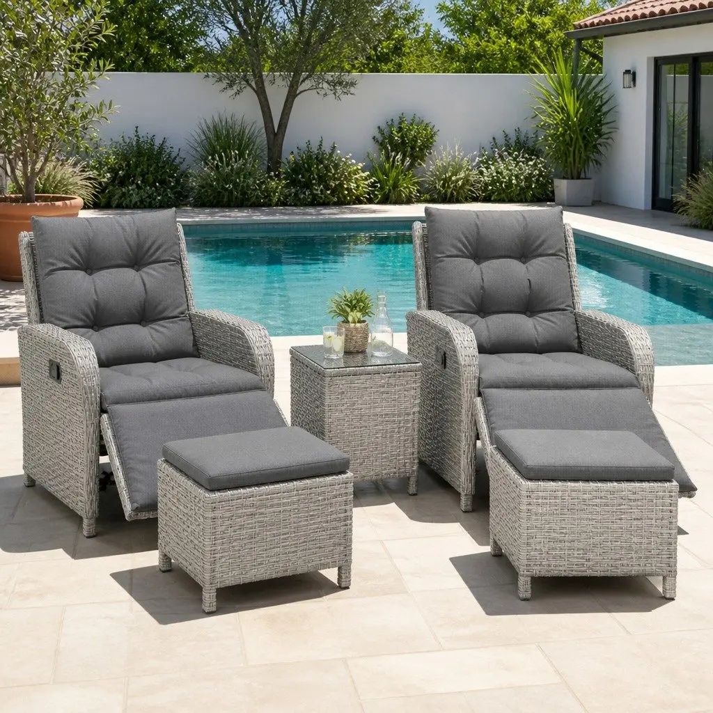Wicker Recliner Set for Relaxation