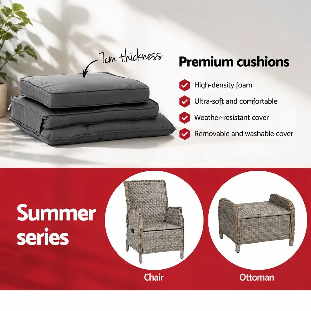 Wicker Recliner Set for Relaxation