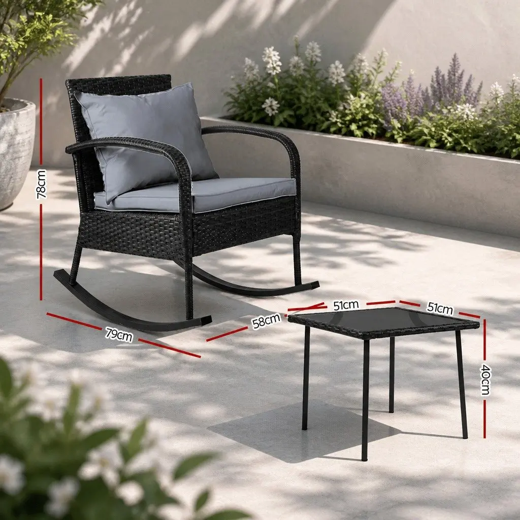 3-Piece Outdoor Rocking Set