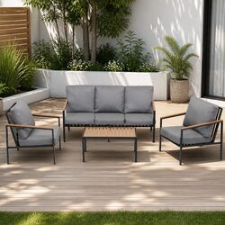 Versatile 4-Piece Outdoor Lounge Set for Five