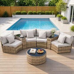 Comfortable 7-Piece Outdoor Sofa Set for Families