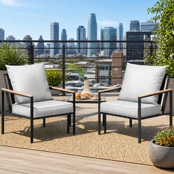 Reliable Outdoor Bistro Set with 2 Chairs & Table