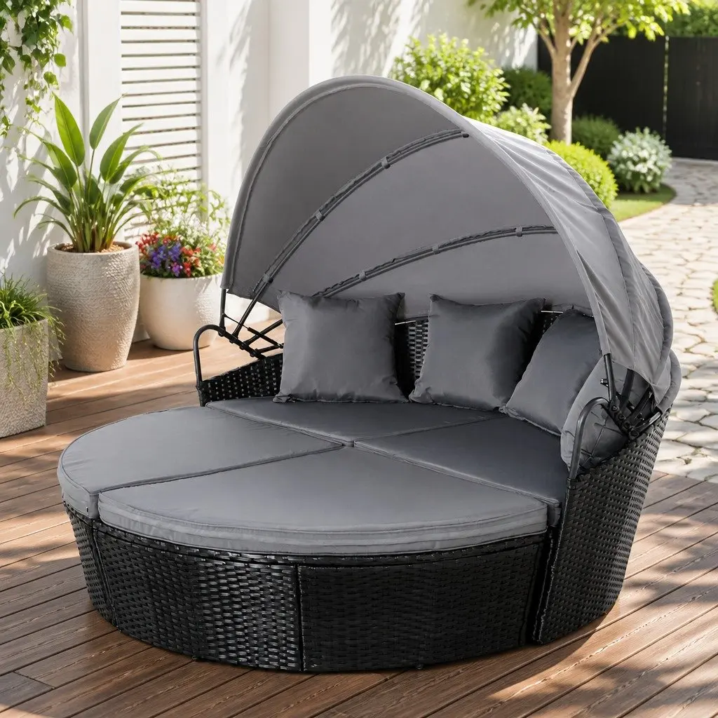 Outdoor Day Bed with Canopy for Leisure