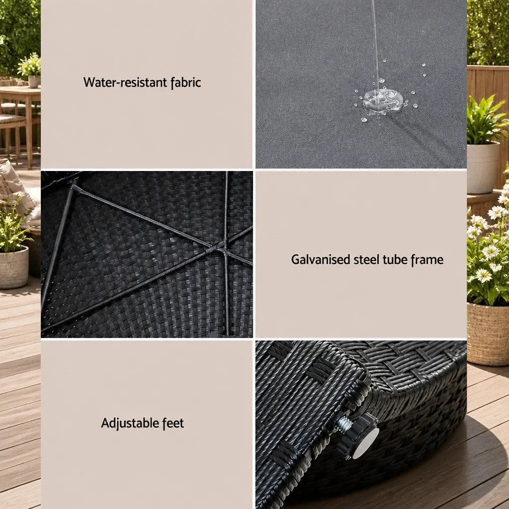 Outdoor Day Bed with Adjustable Canopy