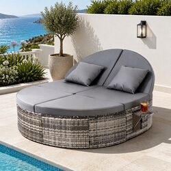 Comfortable Grey Outdoor Day Bed for Relaxation