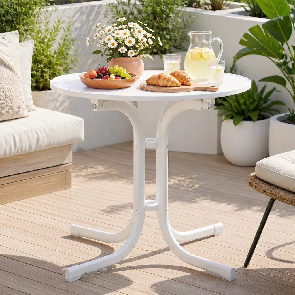 Round Folding Bistro Table 80cm for Outdoor Dining