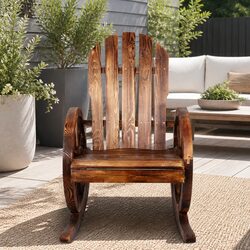 Value-Focused Brown Rocking Chair for Outdoors