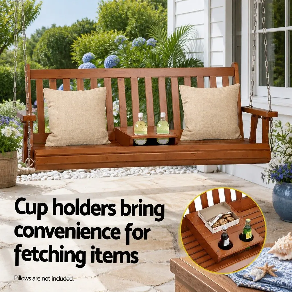 Outdoor Swing Chair 2 Seat Garden Patio Furniture Teak