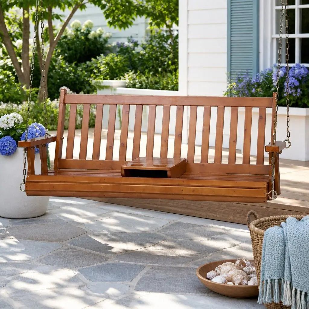 Outdoor Swing Chair 2 Seat Garden Patio Furniture Teak
