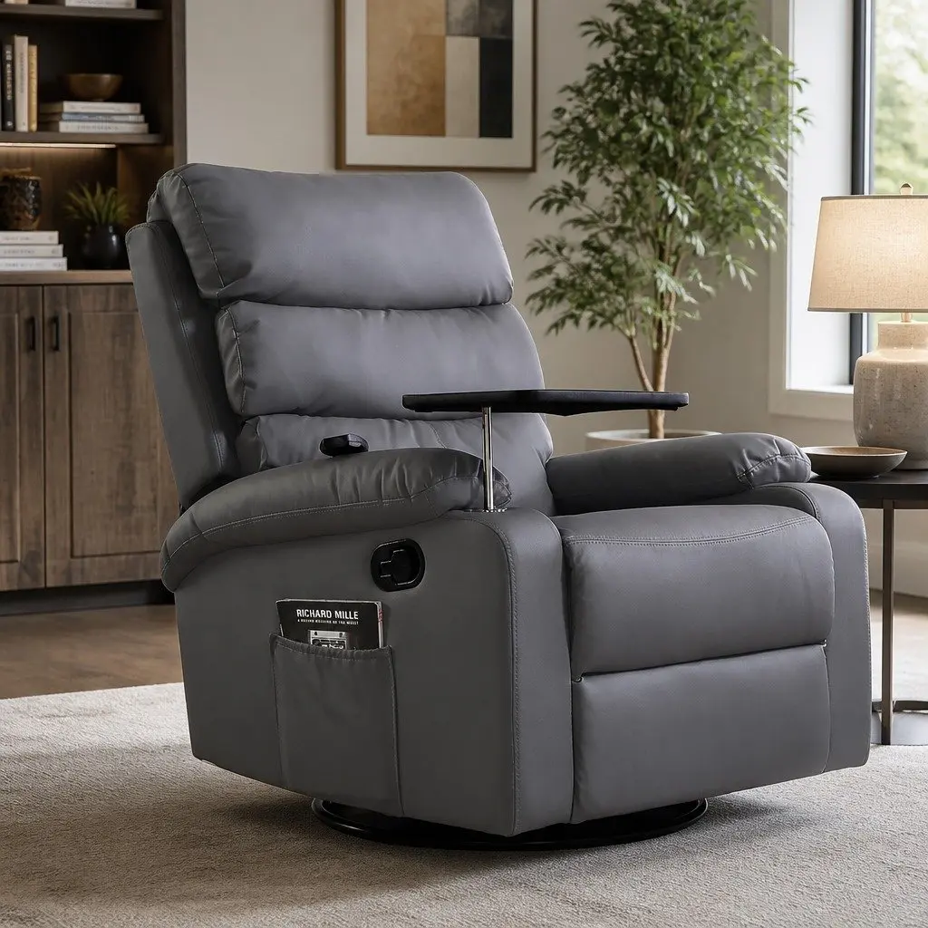 Grey Massage Recliner Chair with Remote Control