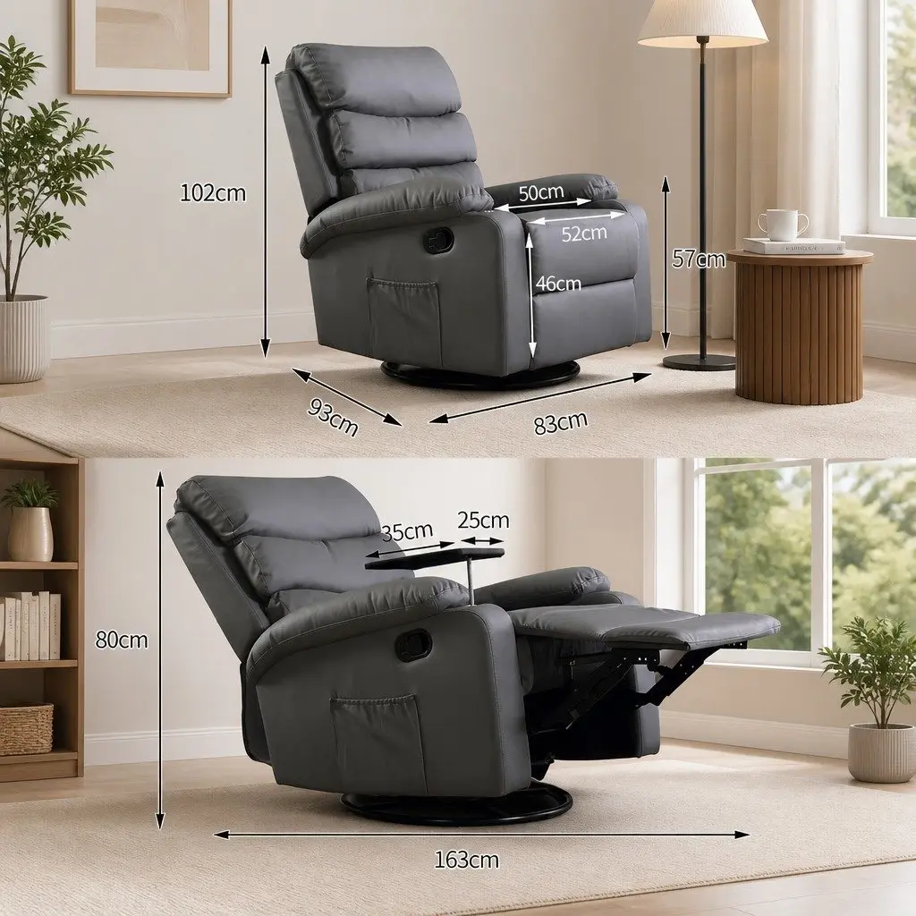 Grey Massage Recliner Chair with Remote Control