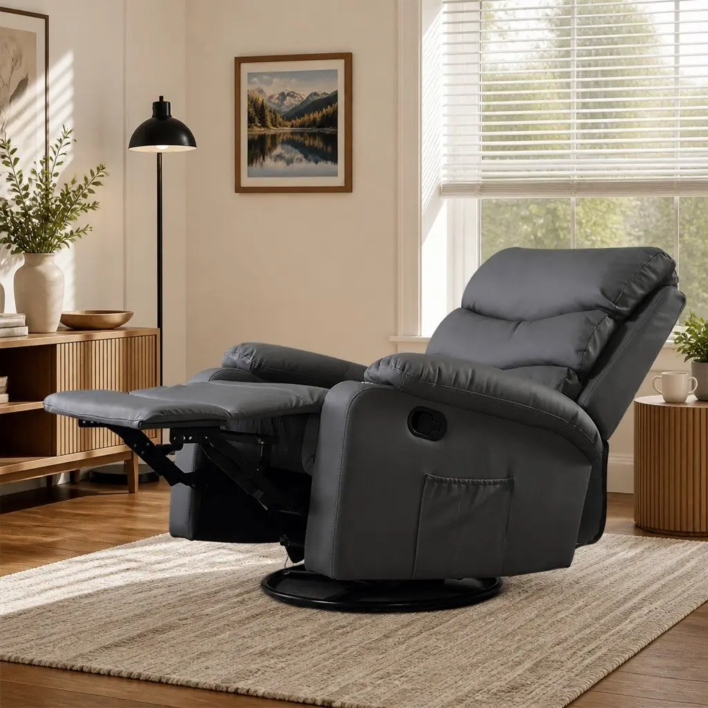 Grey Massage Recliner Chair with Remote Control