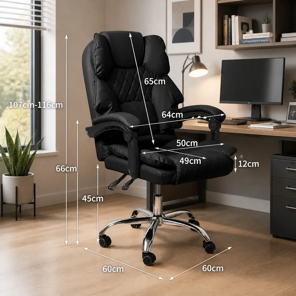 Gaming Chair Office Computer Black Ergonomic Reclining Seat