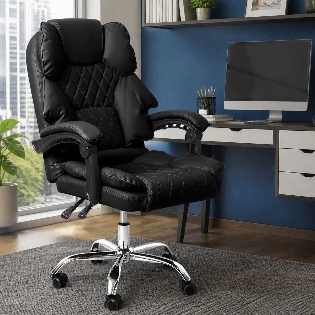 Gaming Chair Office Computer Black Ergonomic Reclining Seat