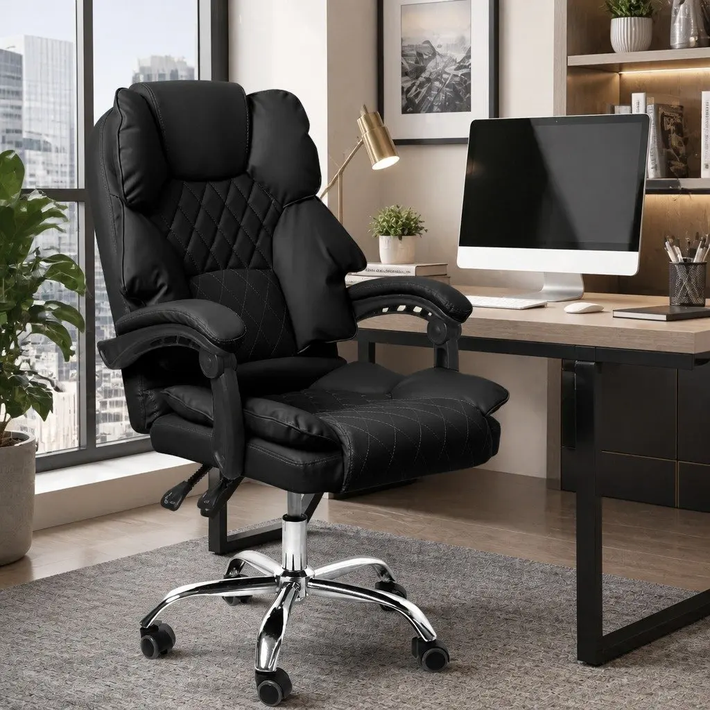 Gaming Chair Office Computer Black Ergonomic Reclining Seat
