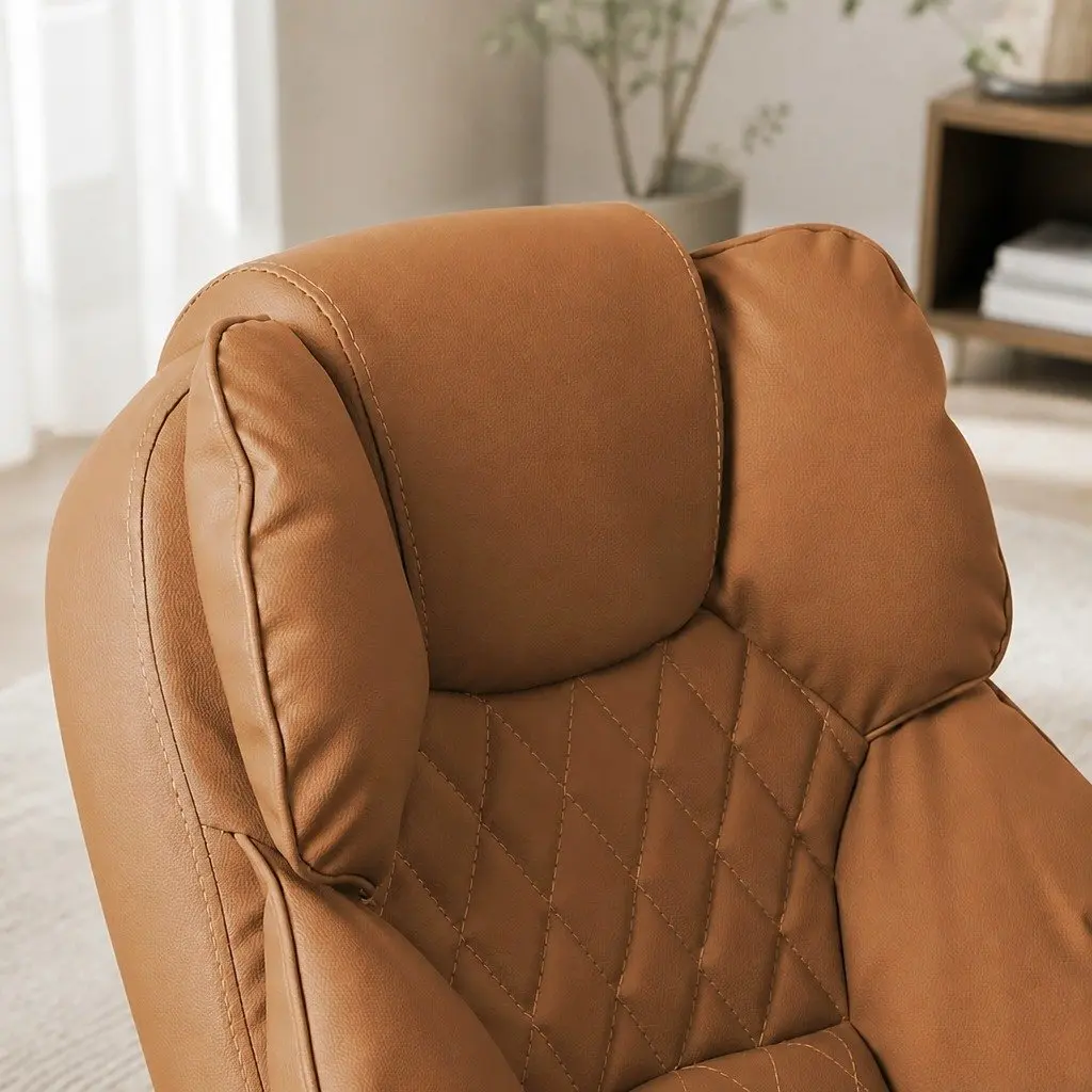 Gaming Office Chair Ergonomic Computer Desk Seat Adjustable Reclining Brown