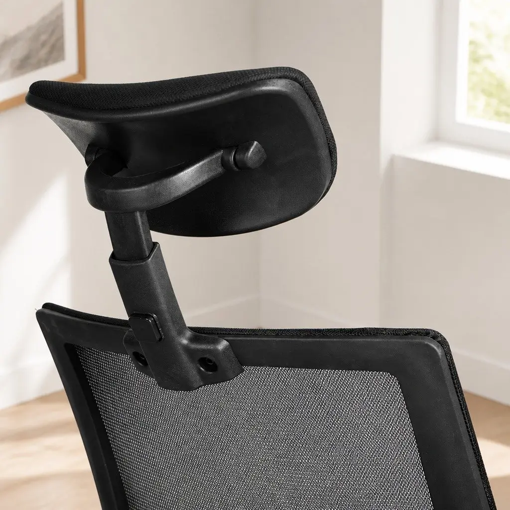 Ergonomic Mesh Office Chair with Adjustable Height and Lumbar Support in Black