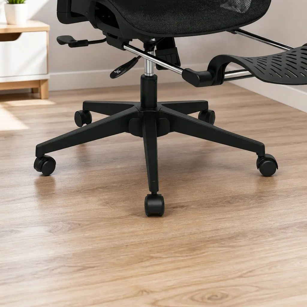 Ergonomic Office Chair Mesh Executive Seat Adjustable Lumbar Retractable Footrest Black