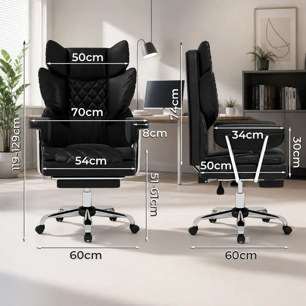 Gaming Office Chair High Back Reclining Swivel Computer Seat Adjustable 90-135°