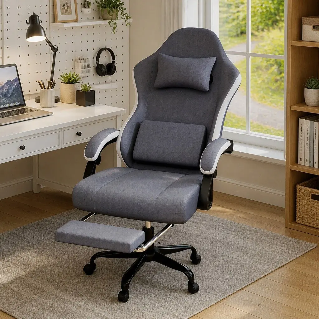 Office Chair Ergonomic Reclining High Back Swivel Desk Seat Black Beige