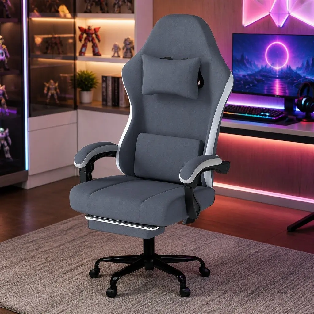 Office Chair Ergonomic Reclining High Back Swivel Desk Seat Black Beige