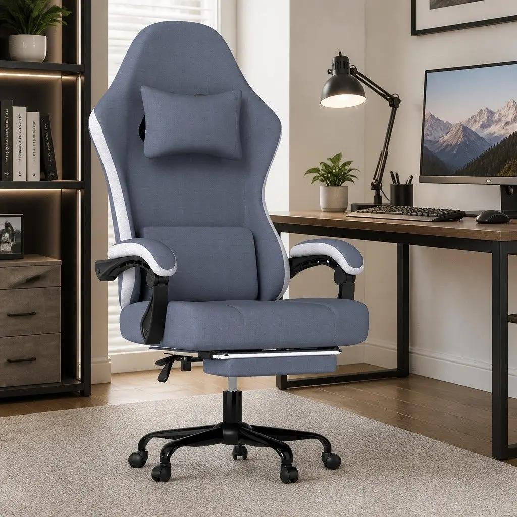 Office Chair Ergonomic Reclining High Back Swivel Desk Seat Black Beige