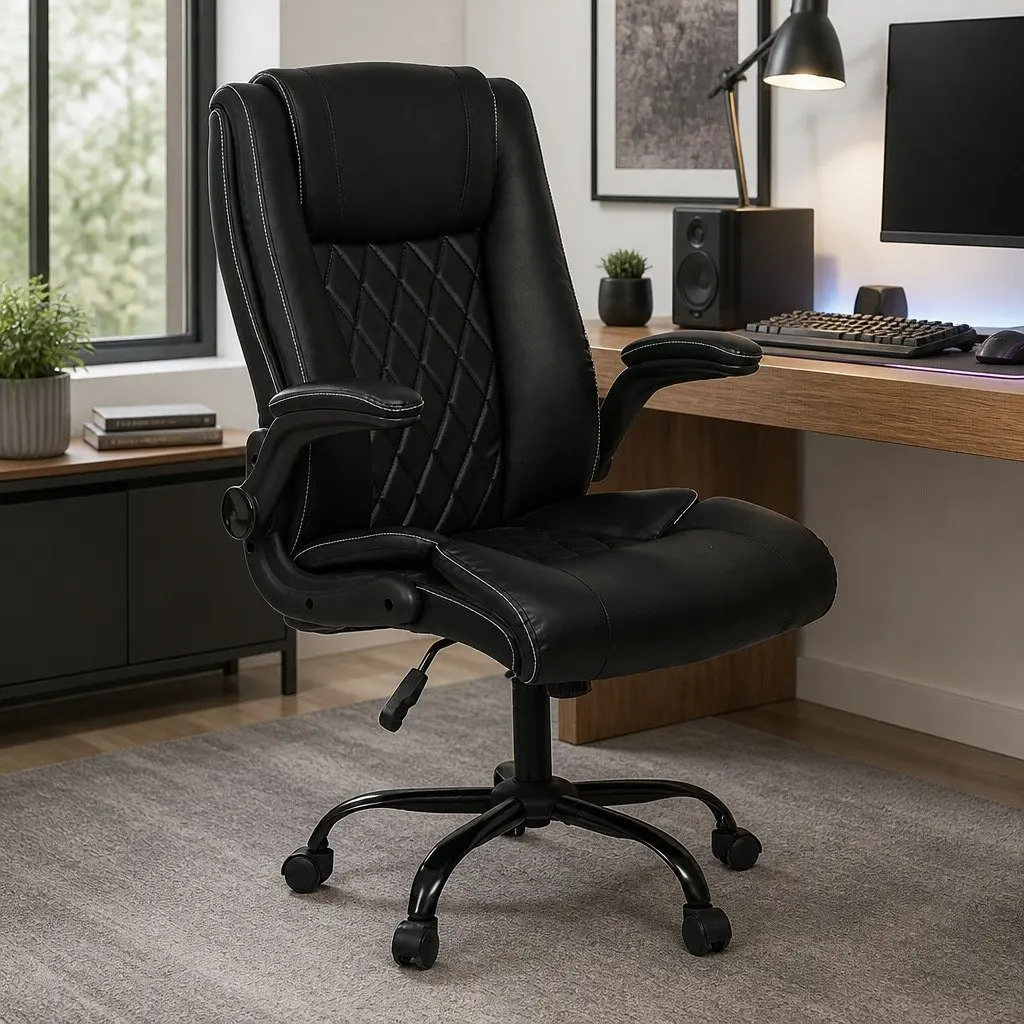 Executive Office Chair Reclining Gaming Work Seat High Back Black