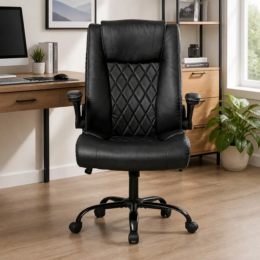 Executive Office Chair Reclining Gaming Work Seat High Back Black