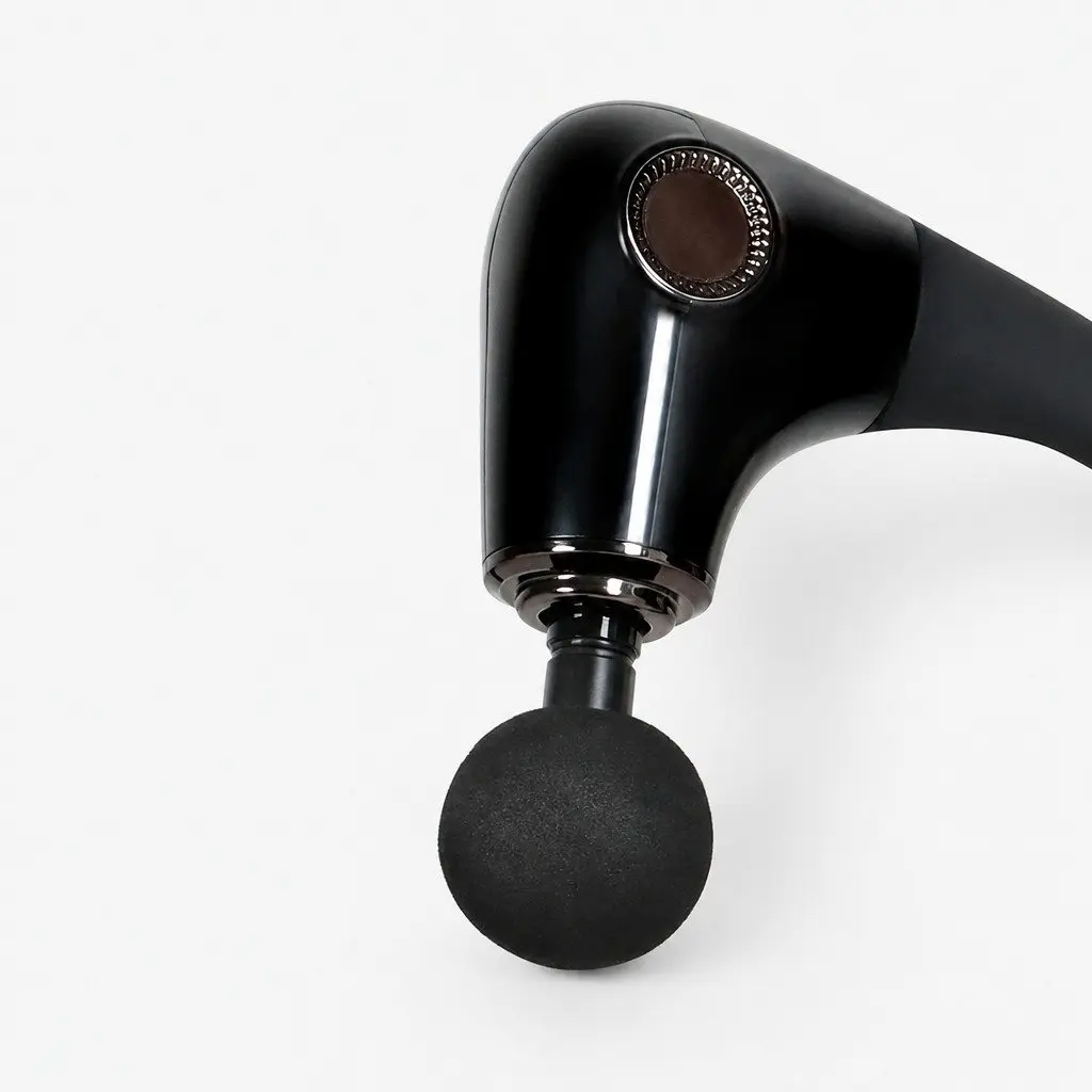 Massage Gun Deep Tissue Muscle Relief Extended Handle 4 Heads 5 Speed Black