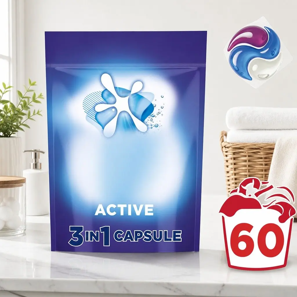 Active Laundry Capsules 3 in 1 Stain Remover Colour Protector 420 Pack