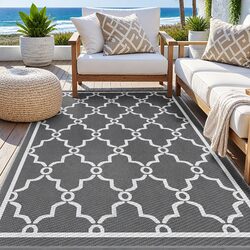 Outdoor Rug 152x244cm Reversible Dual-Sided Area Mat for Patio Backyard Garden